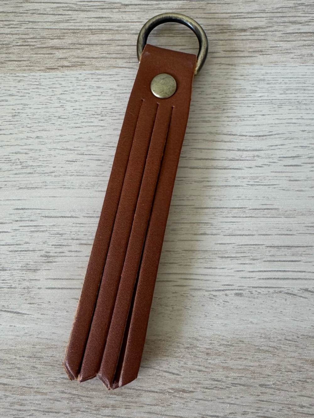 Portland Leather Tassel Keychain Keyfob Brown Unisex NEW!
